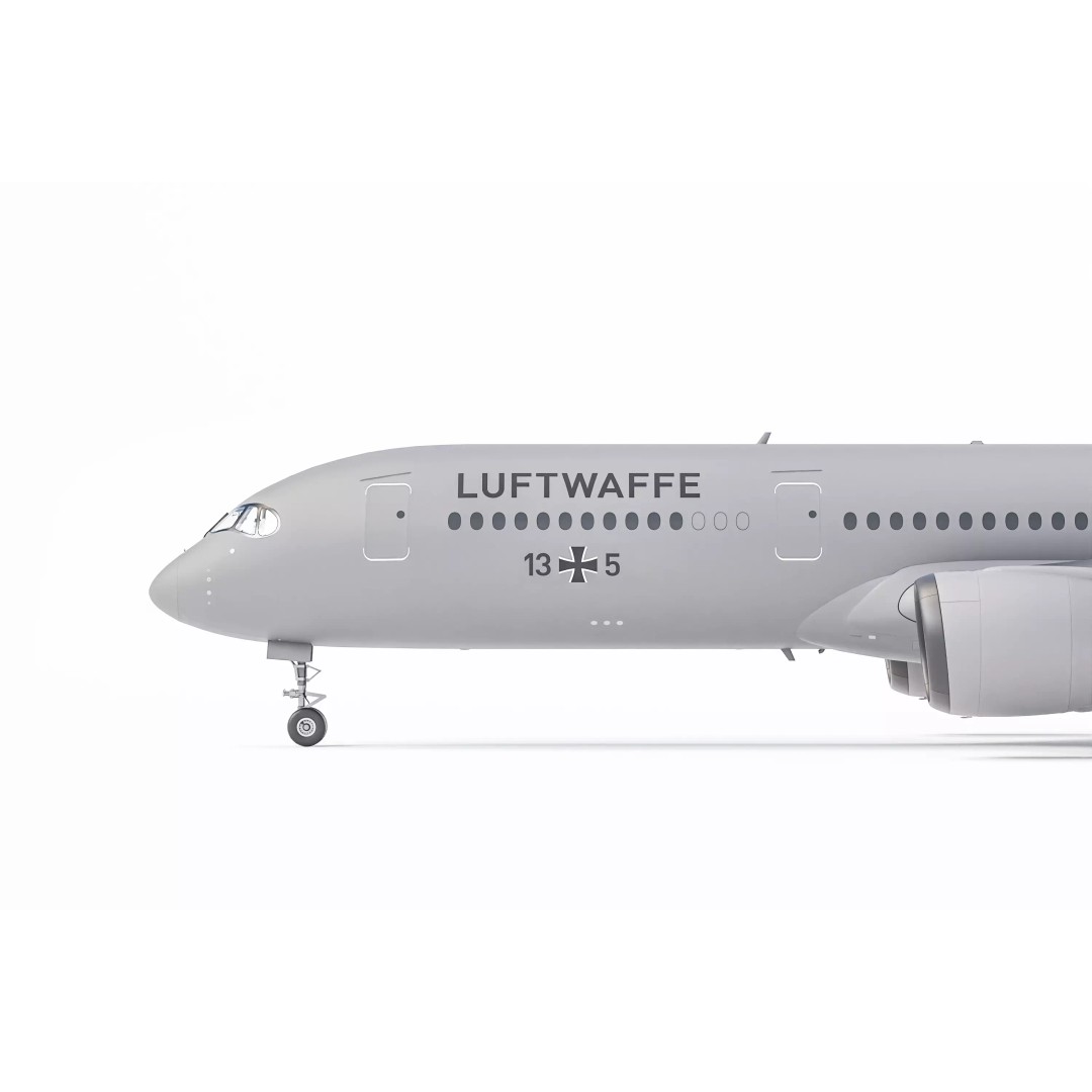 Airbus A350-900 3D Model – Fictional Luftwaffe Military Asset, Blender - View 8