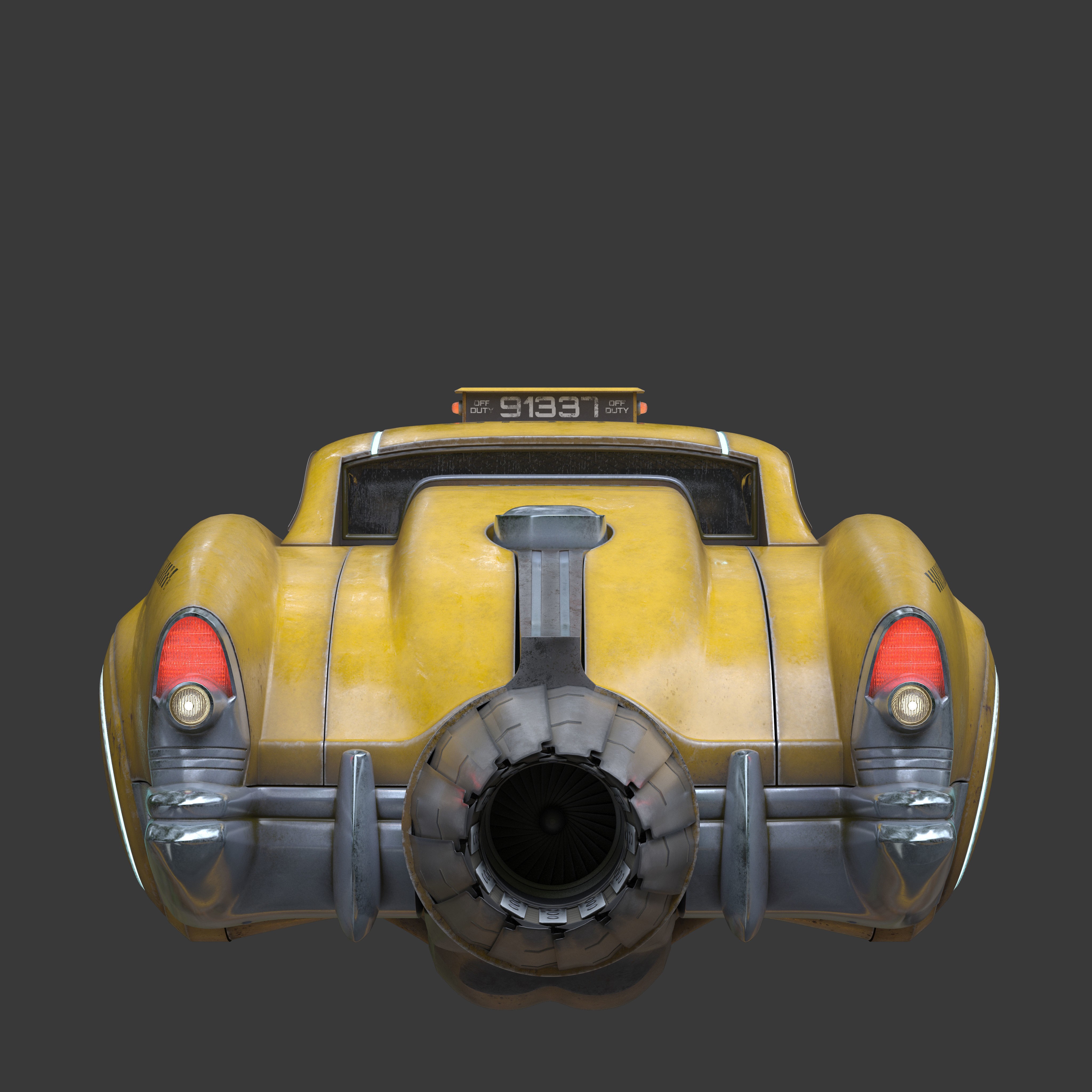 Futuristic Flying Car - Game-Ready 3D Model - View 11