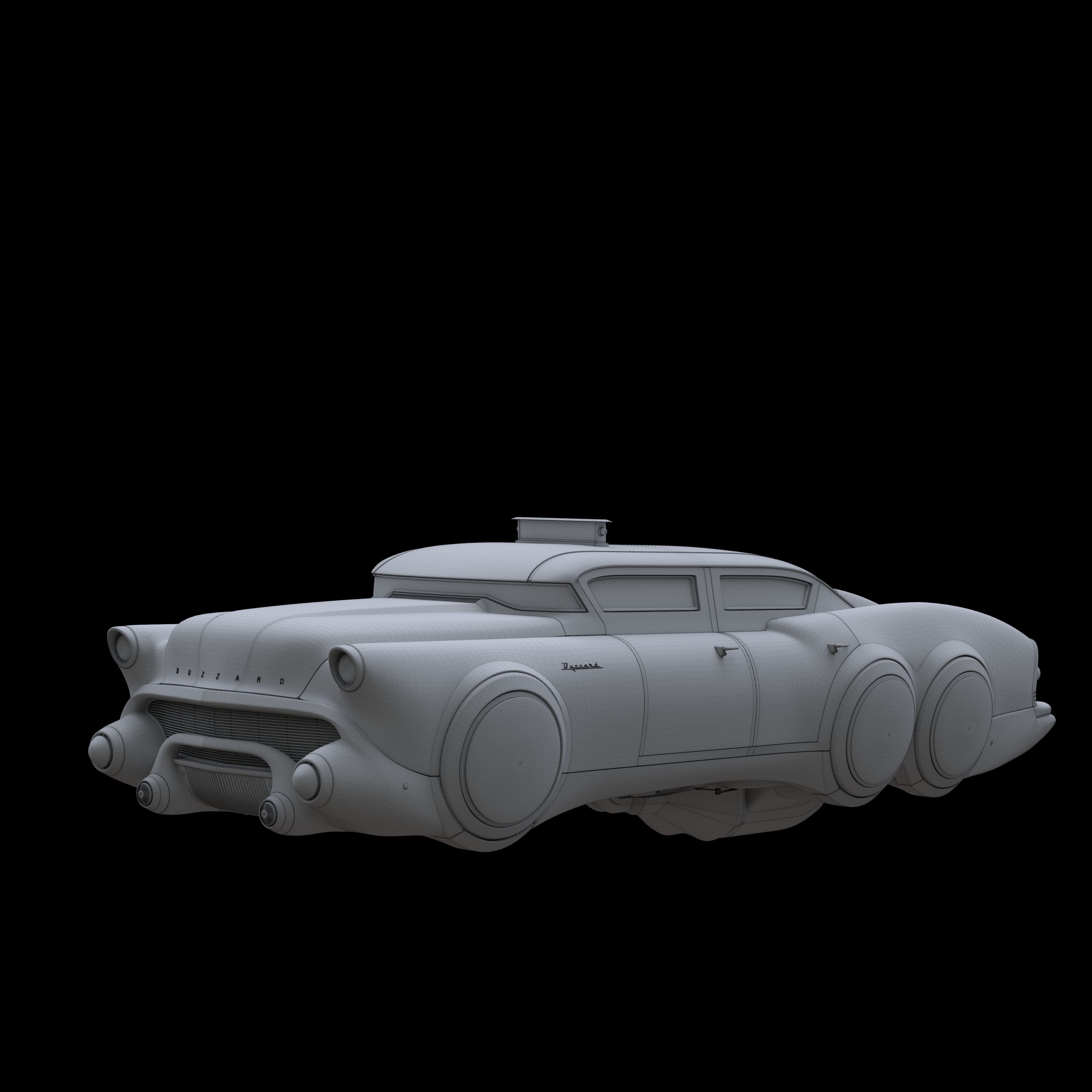 Futuristic Flying Car - Game-Ready 3D Model - View 18