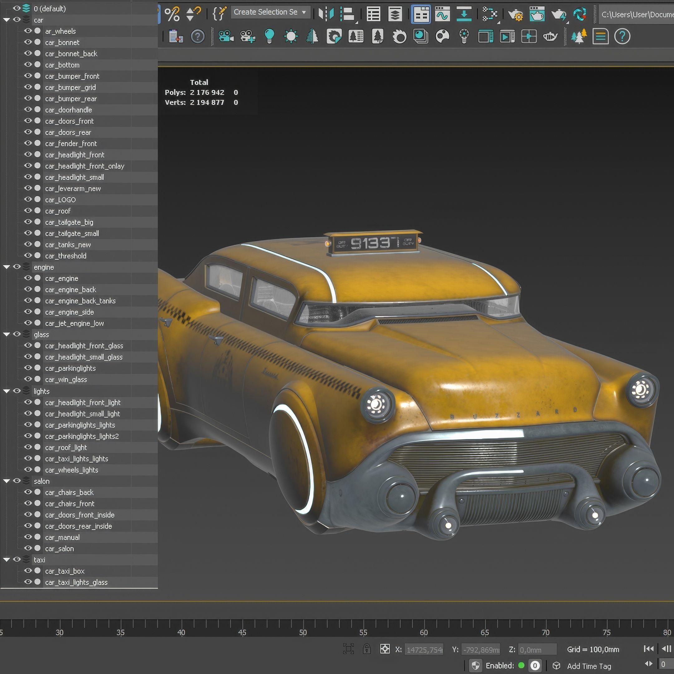 Futuristic Flying Car - Game-Ready 3D Model - View 3