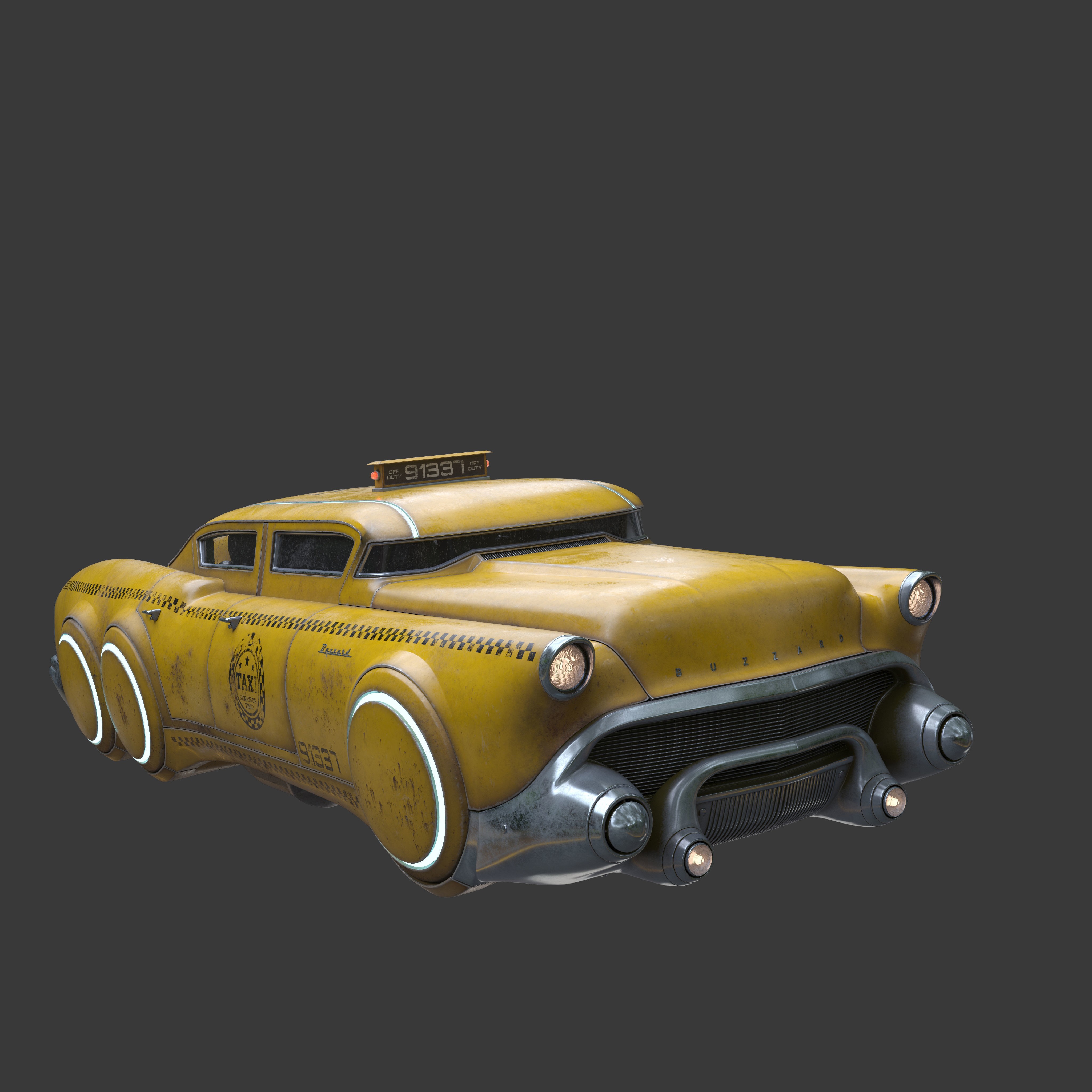 Futuristic Flying Car - Game-Ready 3D Model - View 5