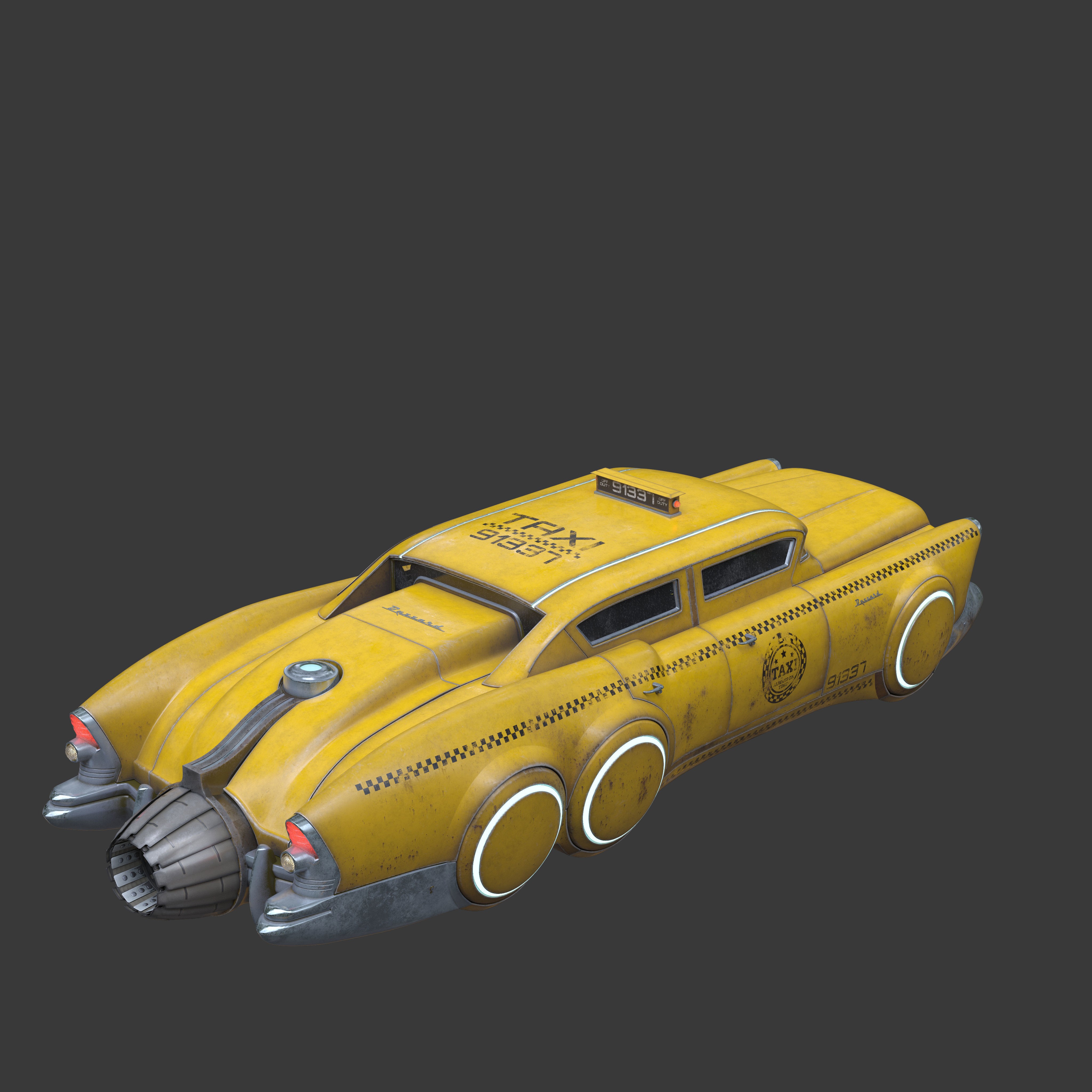 Futuristic Flying Car - Game-Ready 3D Model - View 8