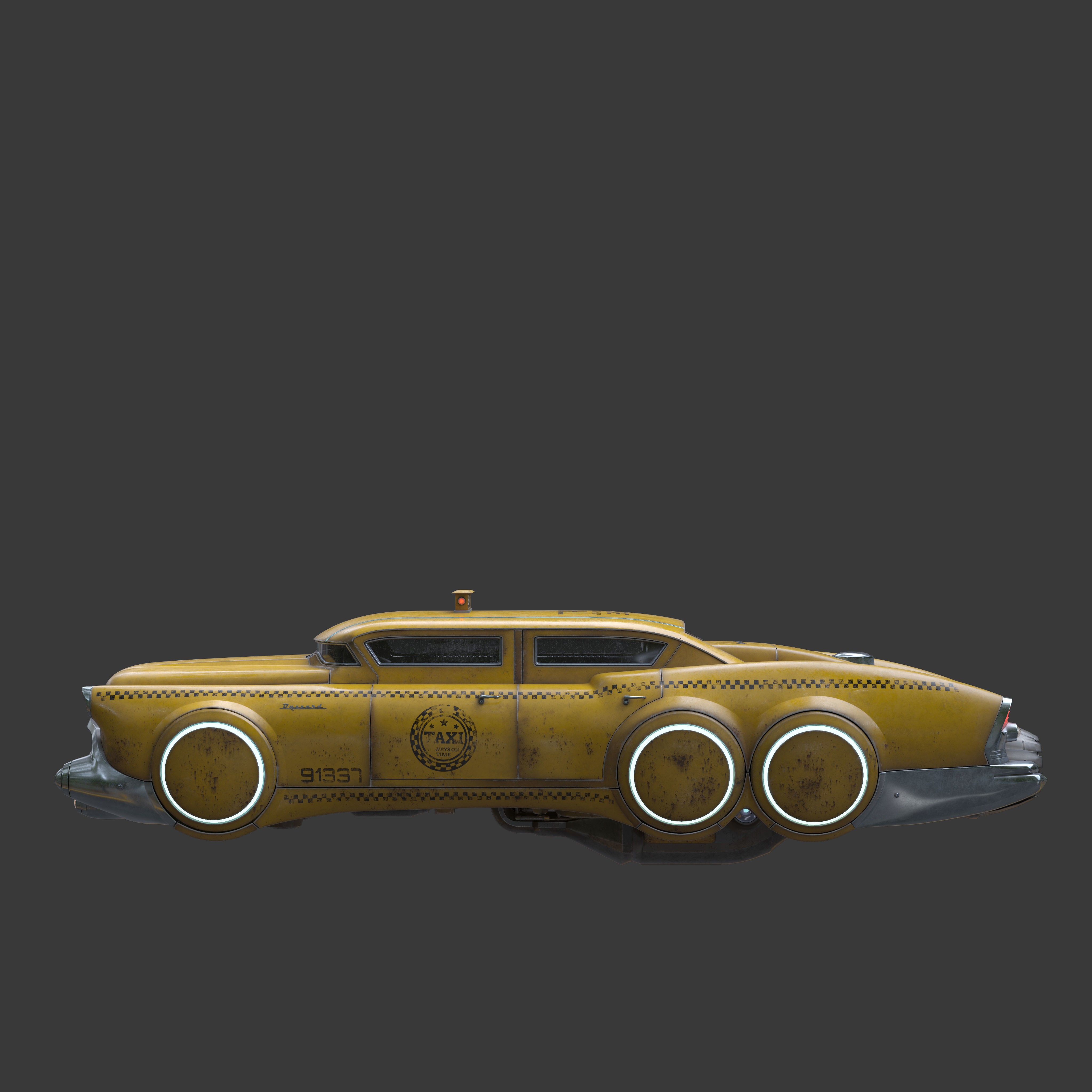 Futuristic Flying Car - Game-Ready 3D Model - View 9