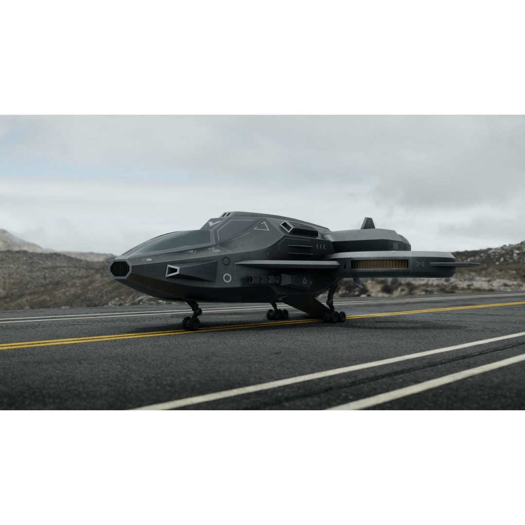 Z-01 VTOL Military Dropship 3D Model – Low Poly, Rigged, PBR - View 16