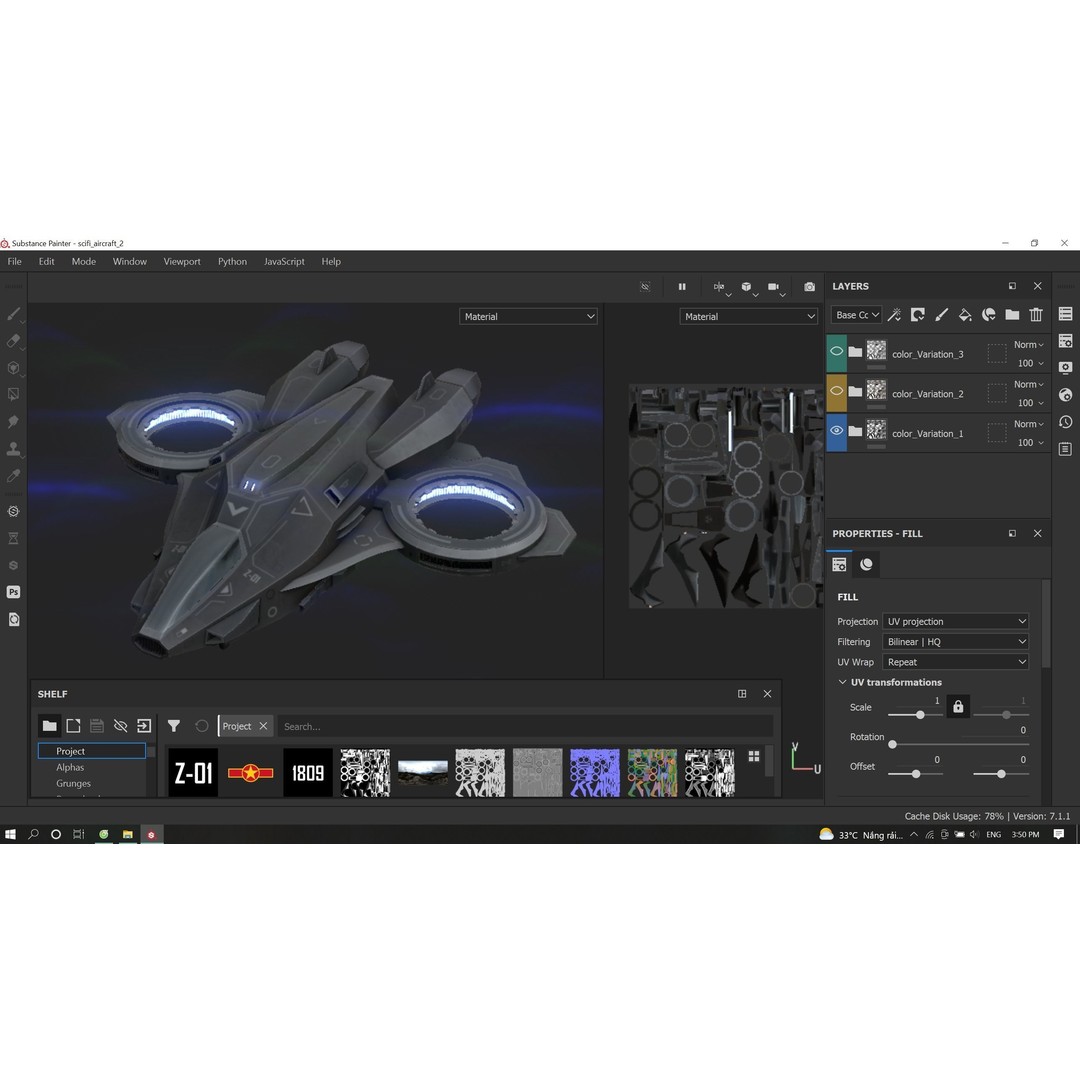 Z-01 VTOL Military Dropship 3D Model – Low Poly, Rigged, PBR - View 19