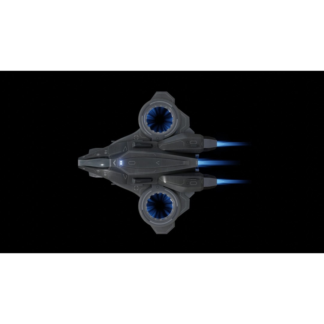 Z-01 VTOL Military Dropship 3D Model – Low Poly, Rigged, PBR - View 28