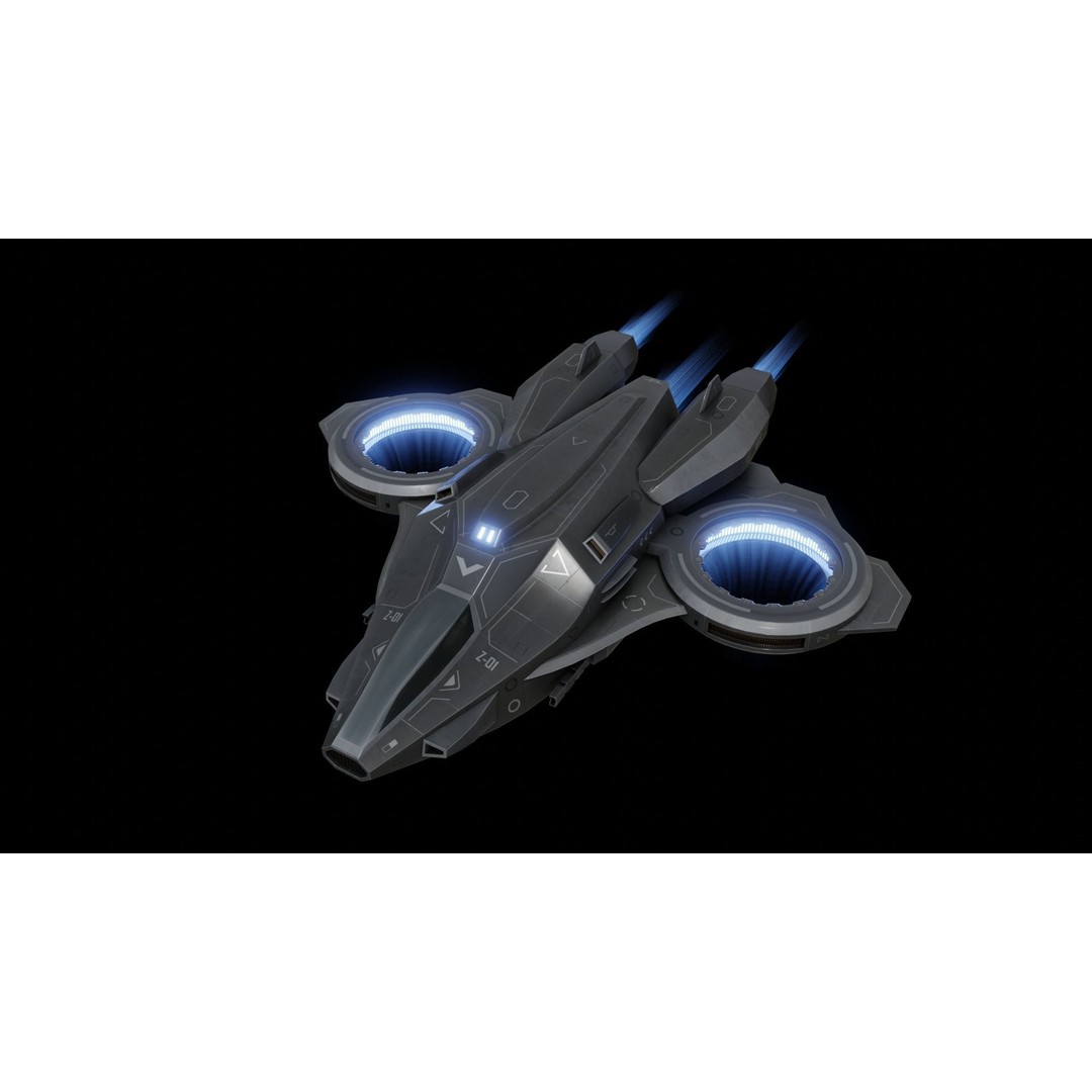 Z-01 VTOL Military Dropship 3D Model – Low Poly, Rigged, PBR - View 5