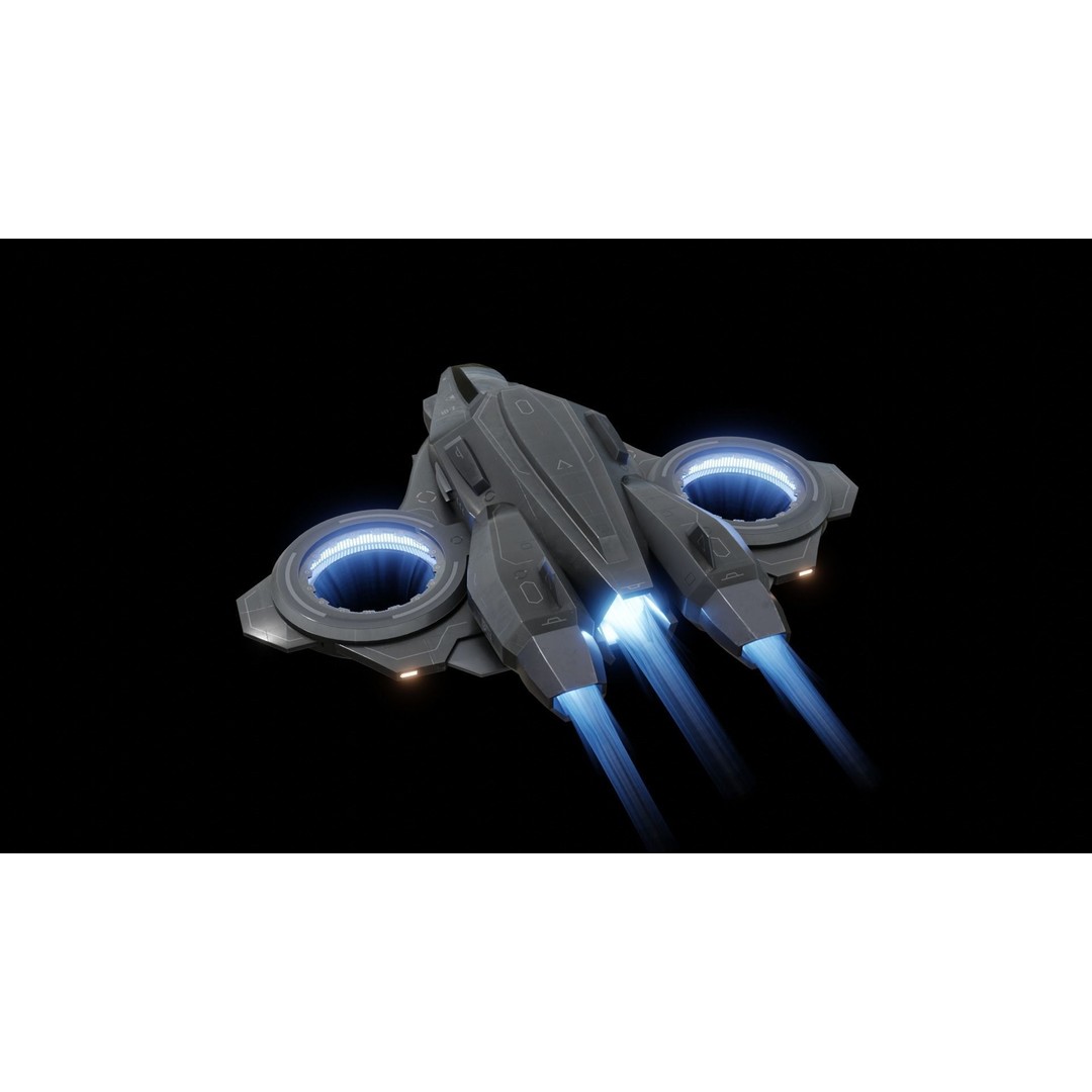 Z-01 VTOL Military Dropship 3D Model – Low Poly, Rigged, PBR - View 6