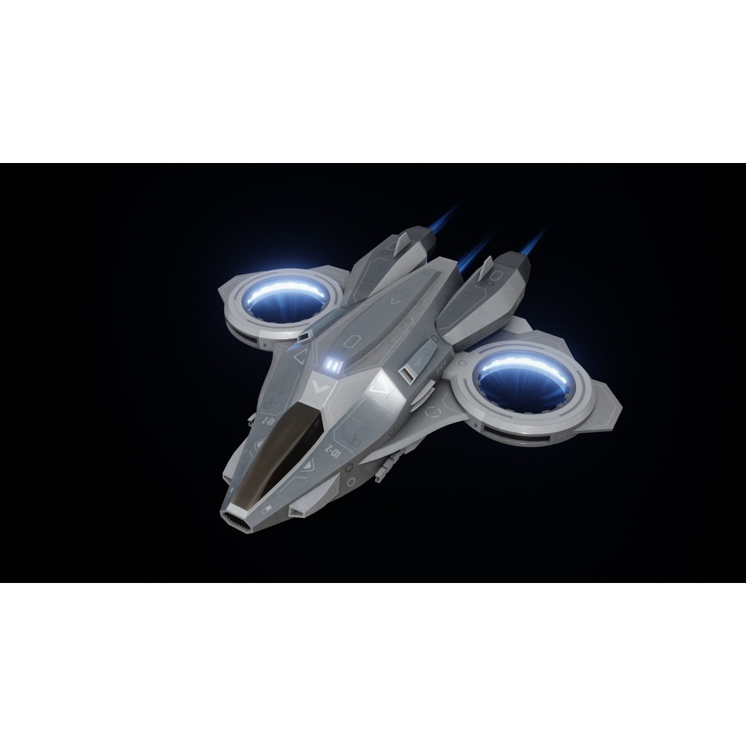 Z-01 VTOL Military Dropship 3D Model – Low Poly, Rigged, PBR - View 7