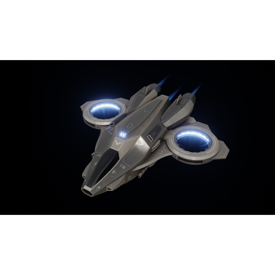 Z-01 VTOL Military Dropship 3D Model – Low Poly, Rigged, PBR - View 8