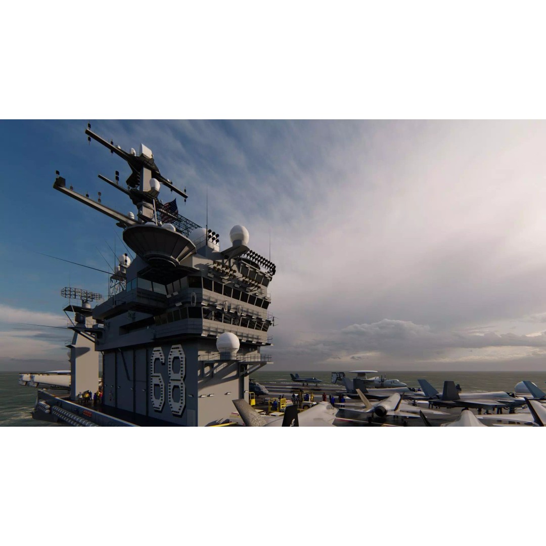 USS Nimitz CVN-68 3D Model – High-Quality Naval Carrier Asset, PBR, Game Ready - View 10