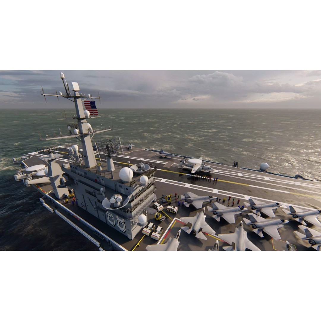 USS Nimitz CVN-68 3D Model – High-Quality Naval Carrier Asset, PBR, Game Ready - View 22