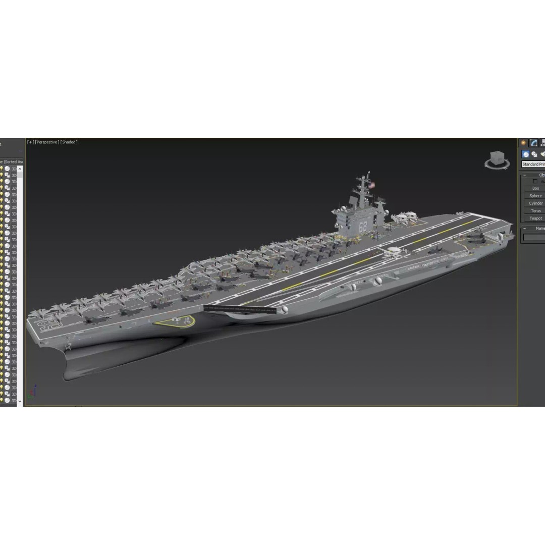 USS Nimitz CVN-68 3D Model – High-Quality Naval Carrier Asset, PBR, Game Ready - View 29