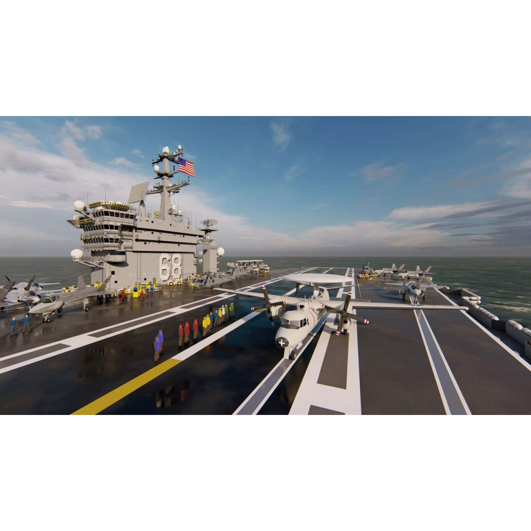 USS Nimitz CVN-68 3D Model – High-Quality Naval Carrier Asset, PBR, Game Ready - View 4