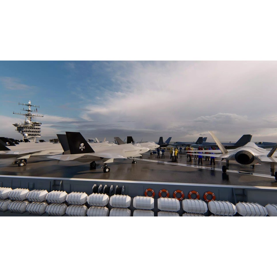 USS Nimitz CVN-68 3D Model – High-Quality Naval Carrier Asset, PBR, Game Ready - View 5