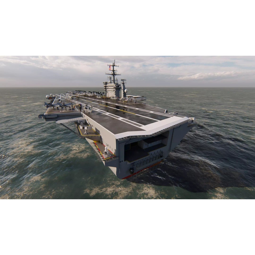 USS Nimitz CVN-68 3D Model – High-Quality Naval Carrier Asset, PBR, Game Ready - View 6
