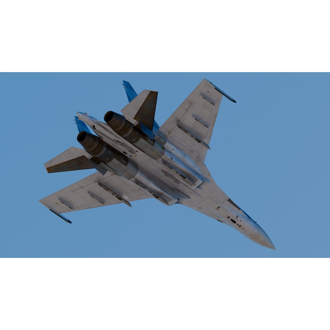 Sukhoi Su-35 3D Model – High Poly Military Aircraft, PBR Textures - View 5