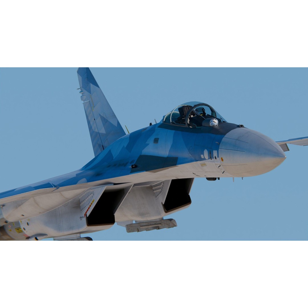 Sukhoi Su-35 3D Model – High Poly Military Aircraft, PBR Textures - View 7