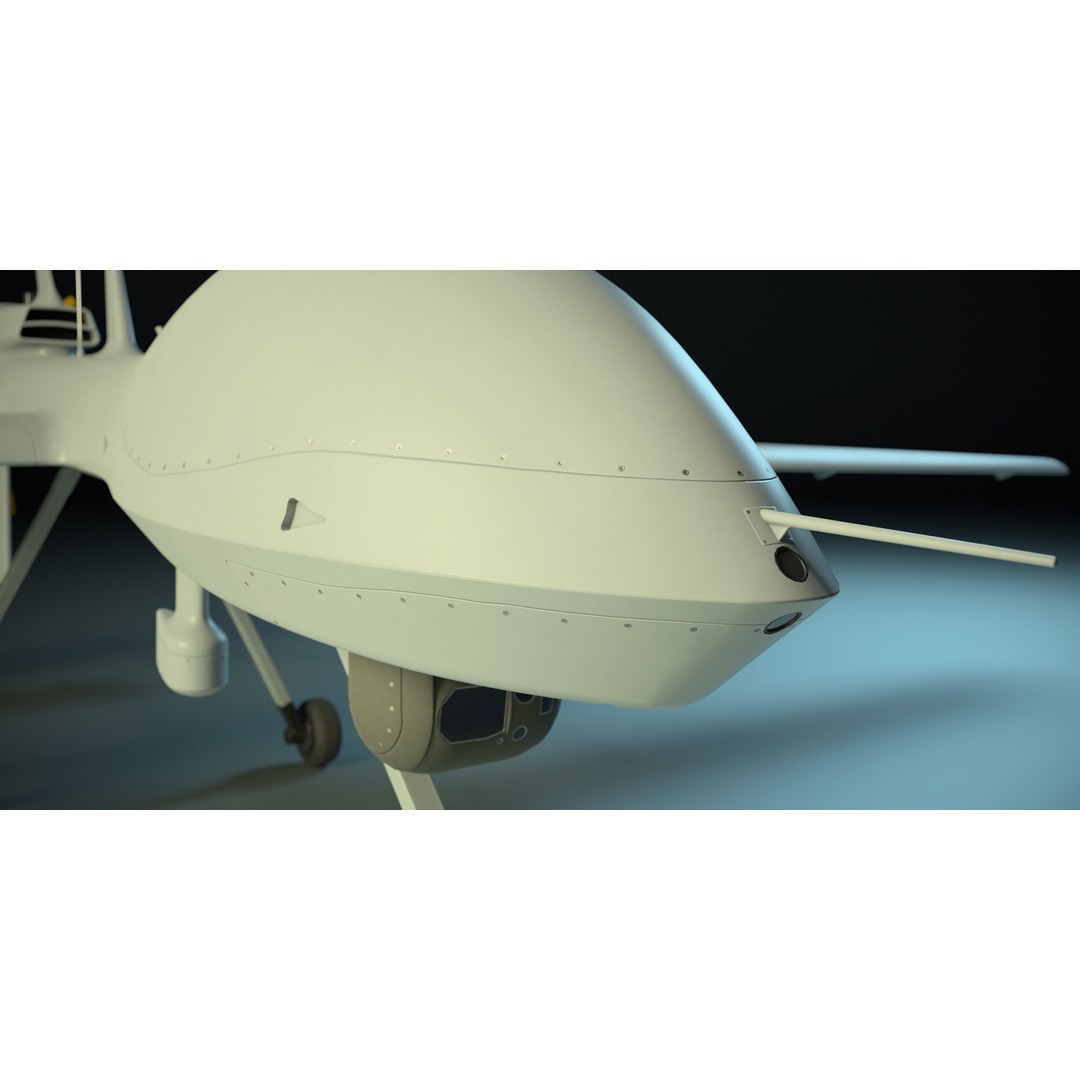 UAV MQ-1C Gray Eagle 3D Model – Low Poly PBR Game Asset, FBX, OBJ - View 11