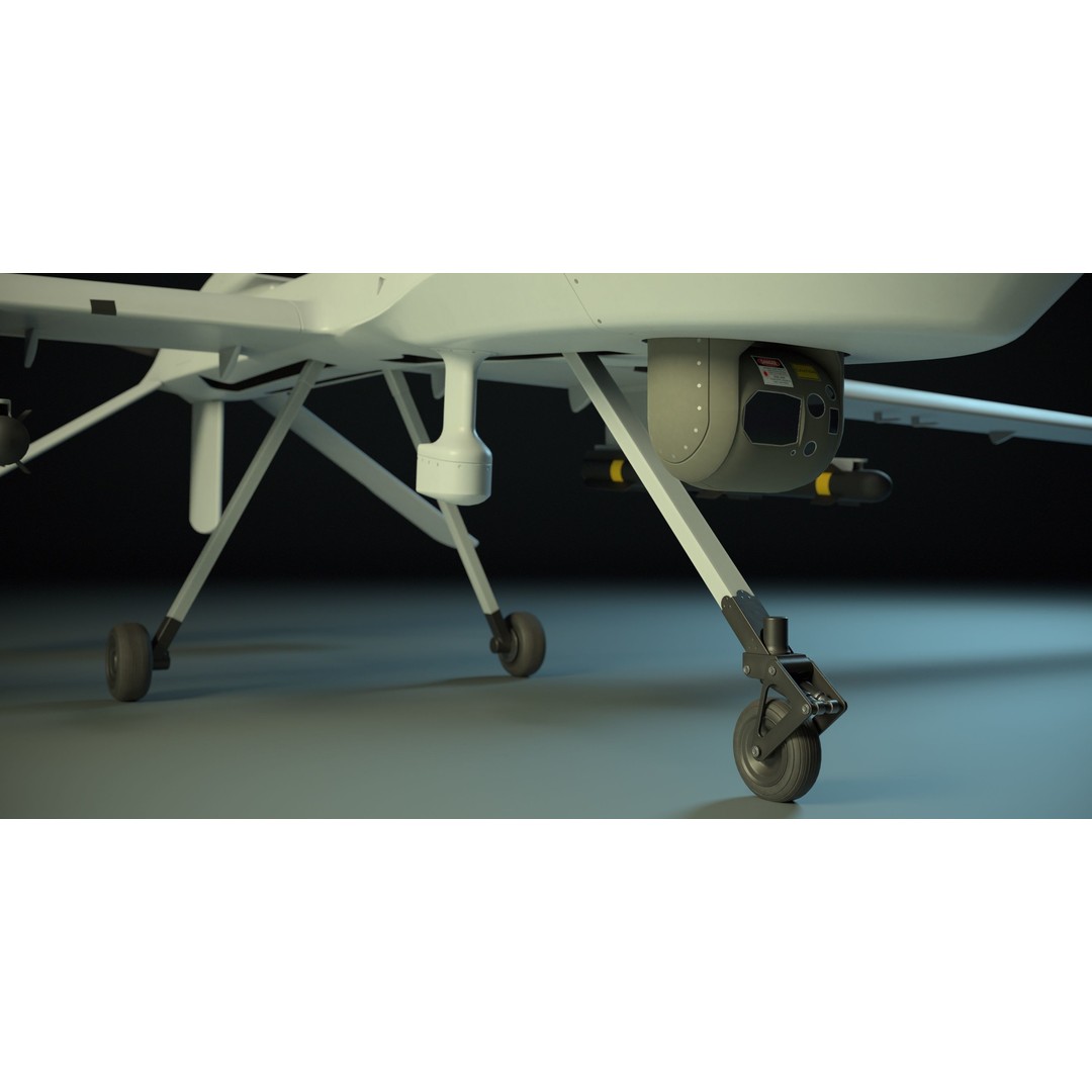 UAV MQ-1C Gray Eagle 3D Model – Low Poly PBR Game Asset, FBX, OBJ - View 12