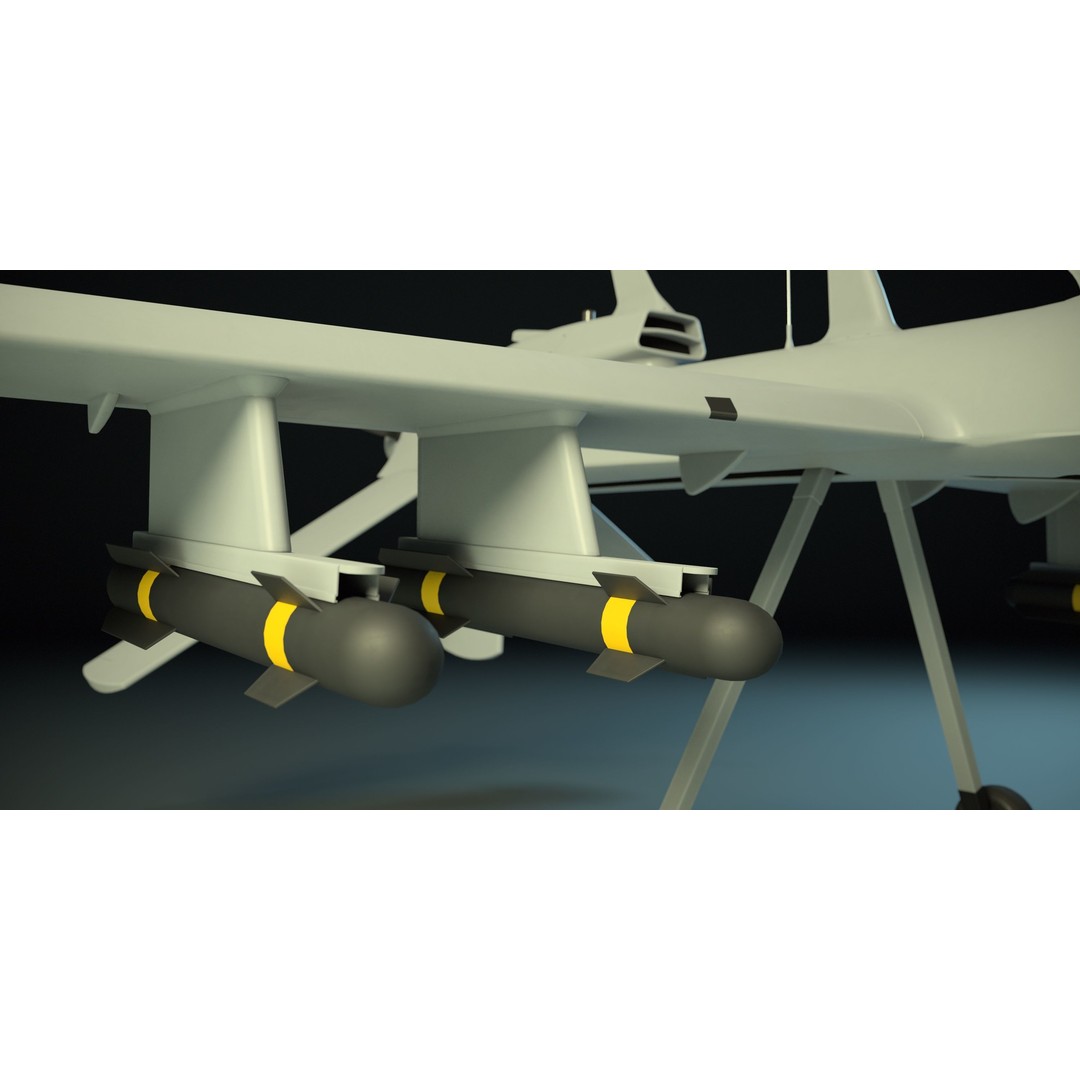 UAV MQ-1C Gray Eagle 3D Model – Low Poly PBR Game Asset, FBX, OBJ - View 13