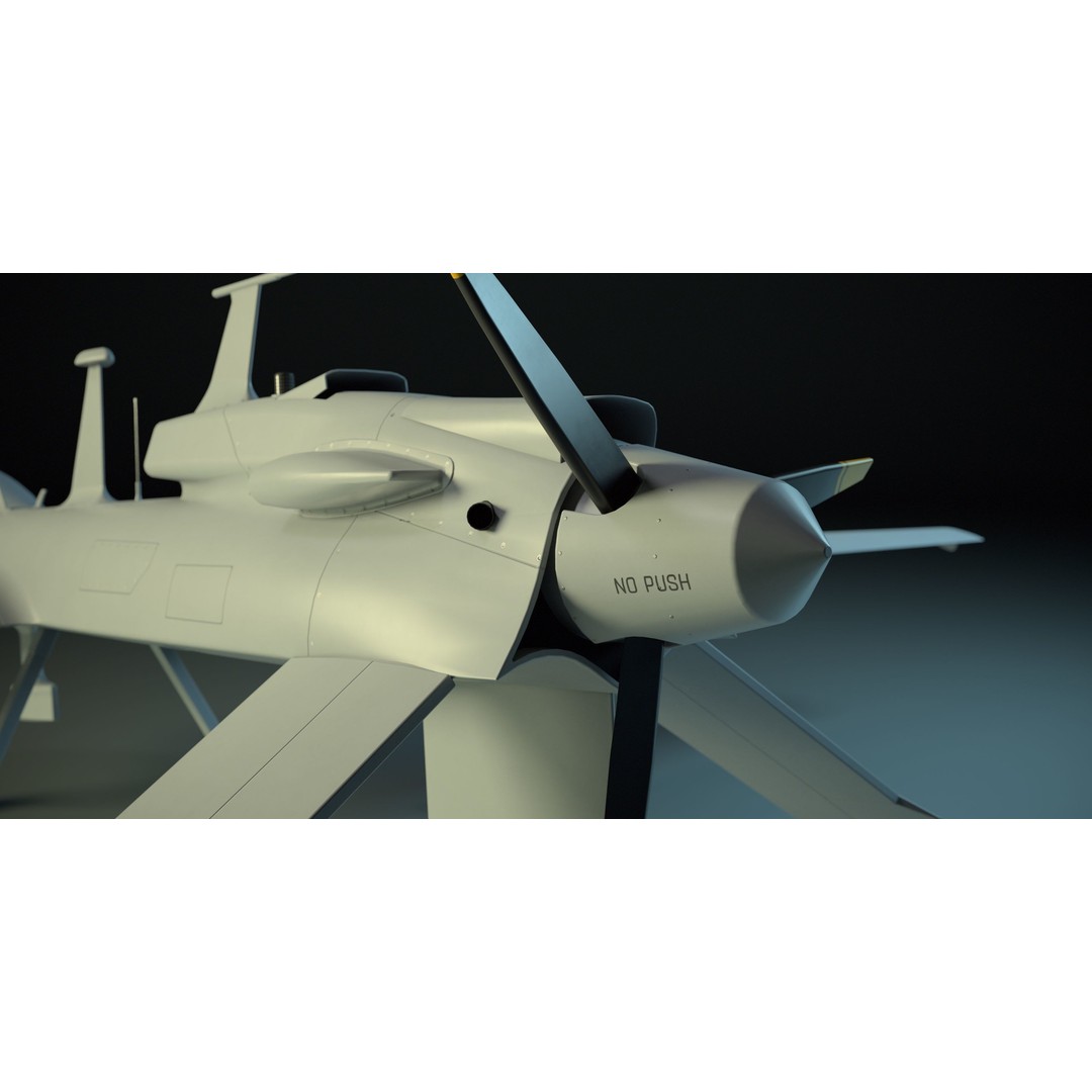 UAV MQ-1C Gray Eagle 3D Model – Low Poly PBR Game Asset, FBX, OBJ - View 16