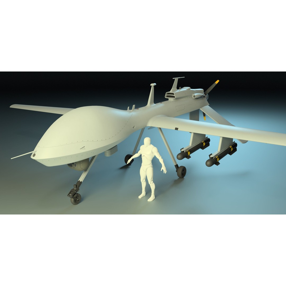 UAV MQ-1C Gray Eagle 3D Model – Low Poly PBR Game Asset, FBX, OBJ - View 17