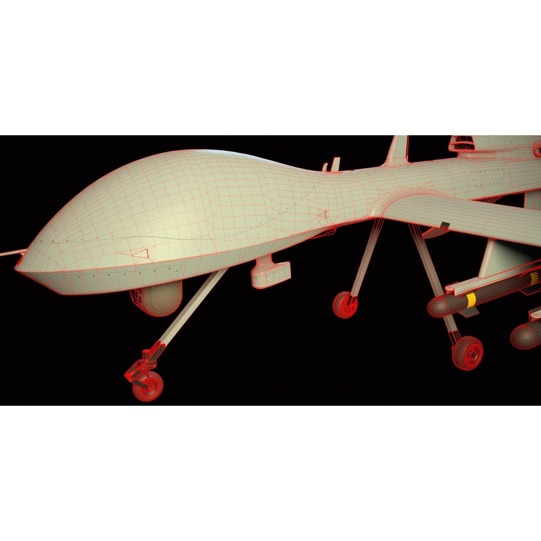 UAV MQ-1C Gray Eagle 3D Model – Low Poly PBR Game Asset, FBX, OBJ - View 18