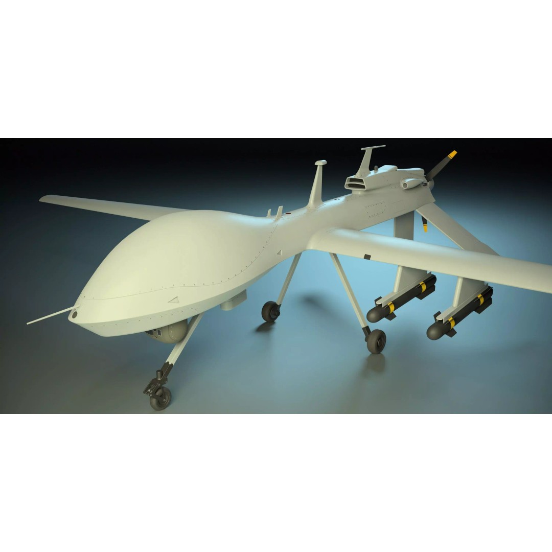 UAV MQ-1C Gray Eagle 3D Model – Low Poly PBR Game Asset, FBX, OBJ - View 2