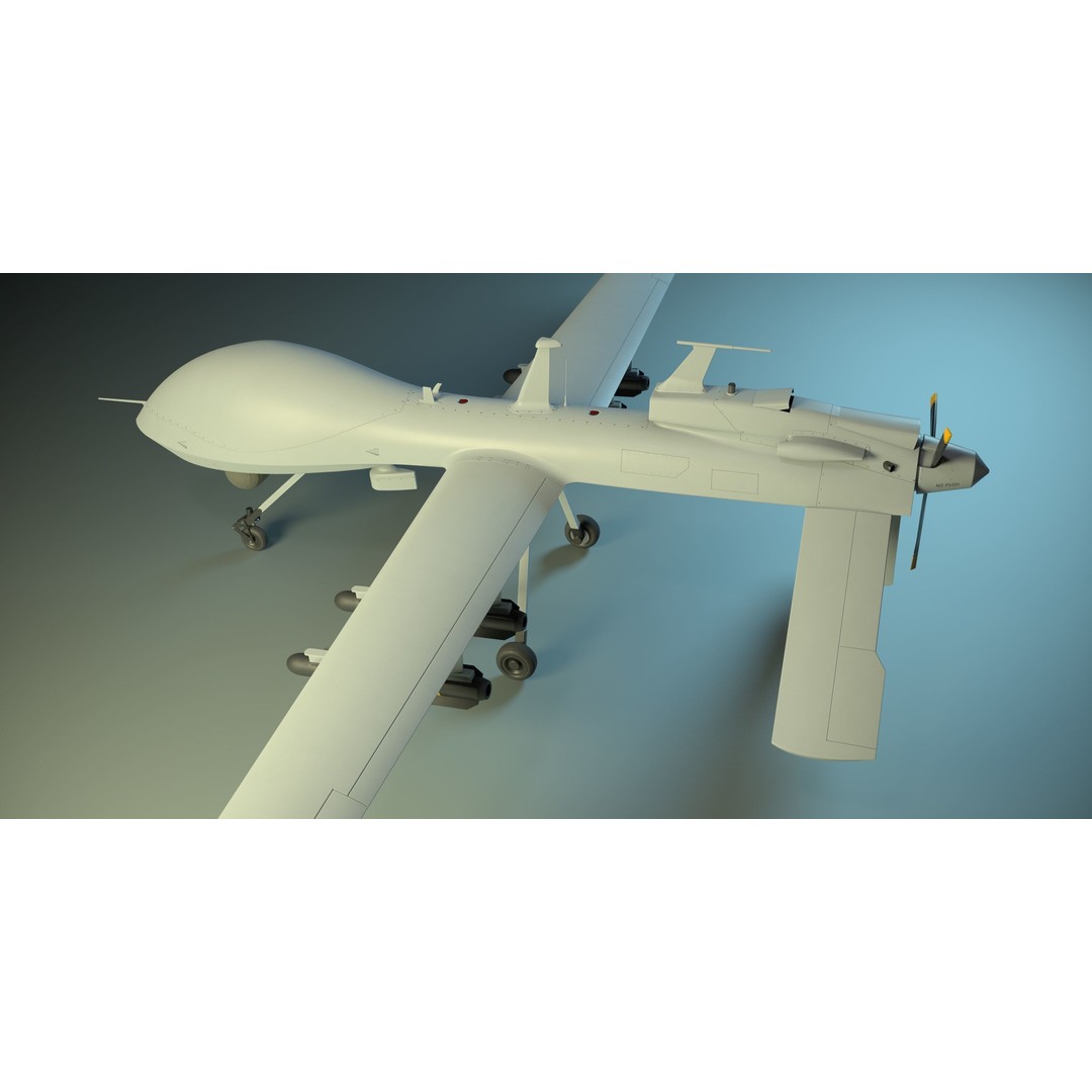 UAV MQ-1C Gray Eagle 3D Model – Low Poly PBR Game Asset, FBX, OBJ - View 5