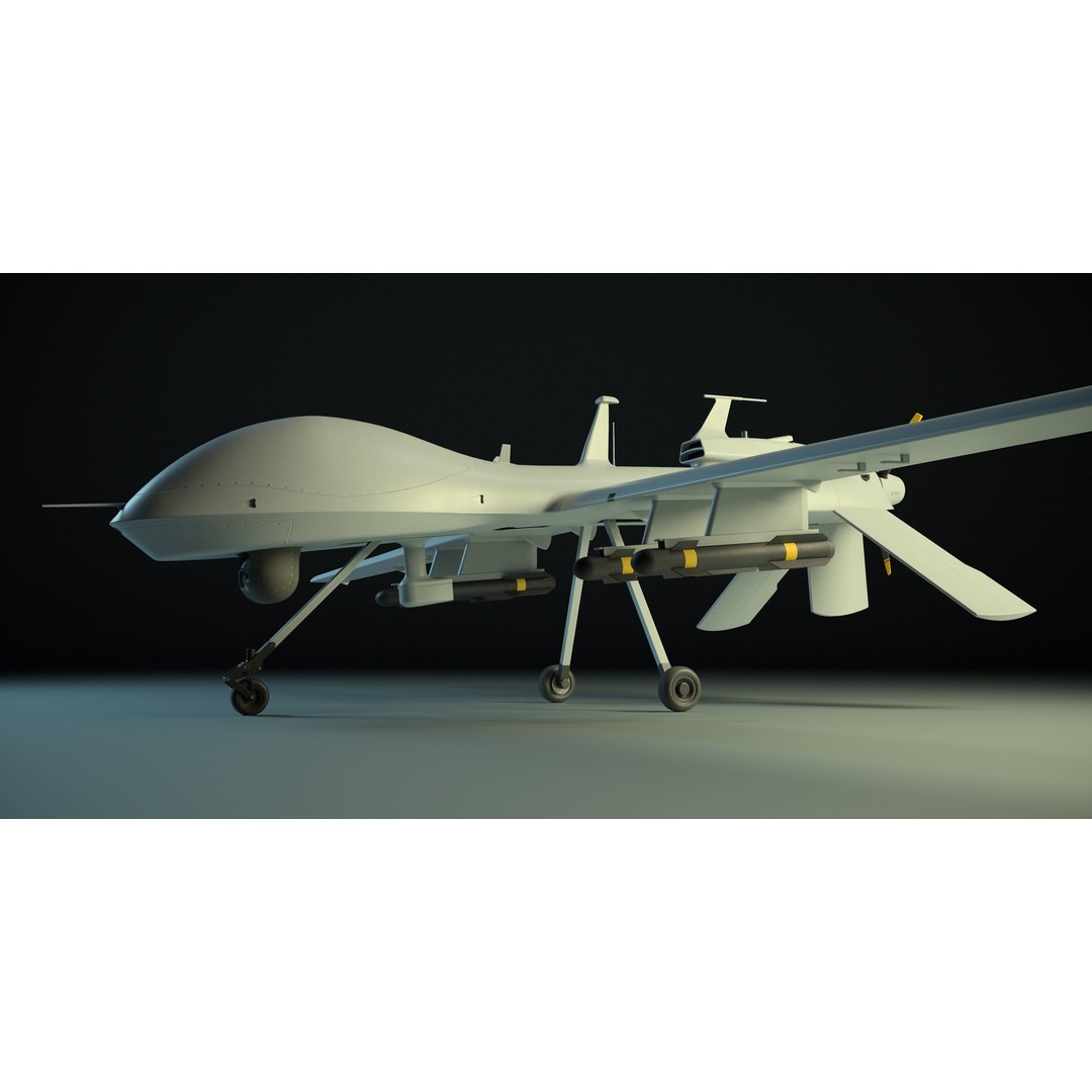 UAV MQ-1C Gray Eagle 3D Model – Low Poly PBR Game Asset, FBX, OBJ - View 6