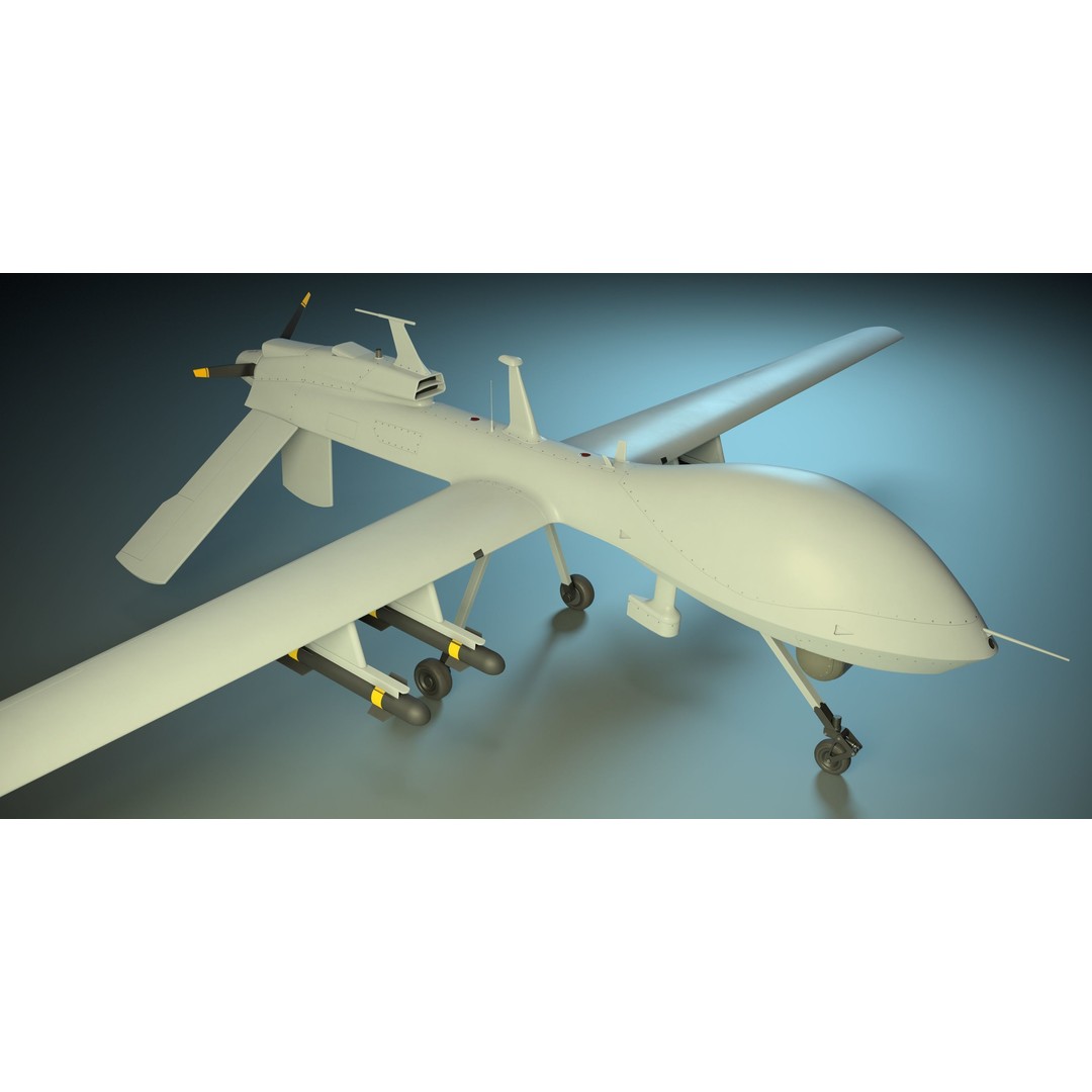 UAV MQ-1C Gray Eagle 3D Model – Low Poly PBR Game Asset, FBX, OBJ - View 7