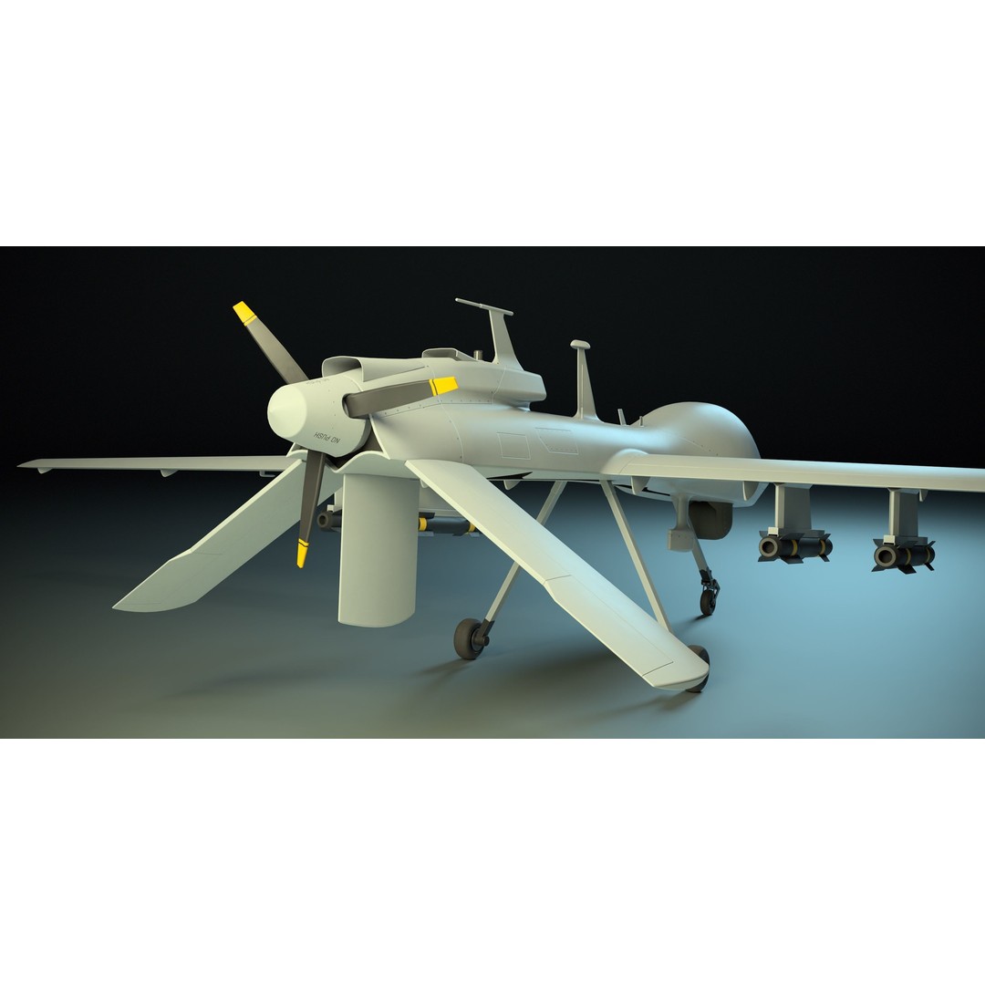 UAV MQ-1C Gray Eagle 3D Model – Low Poly PBR Game Asset, FBX, OBJ - View 8