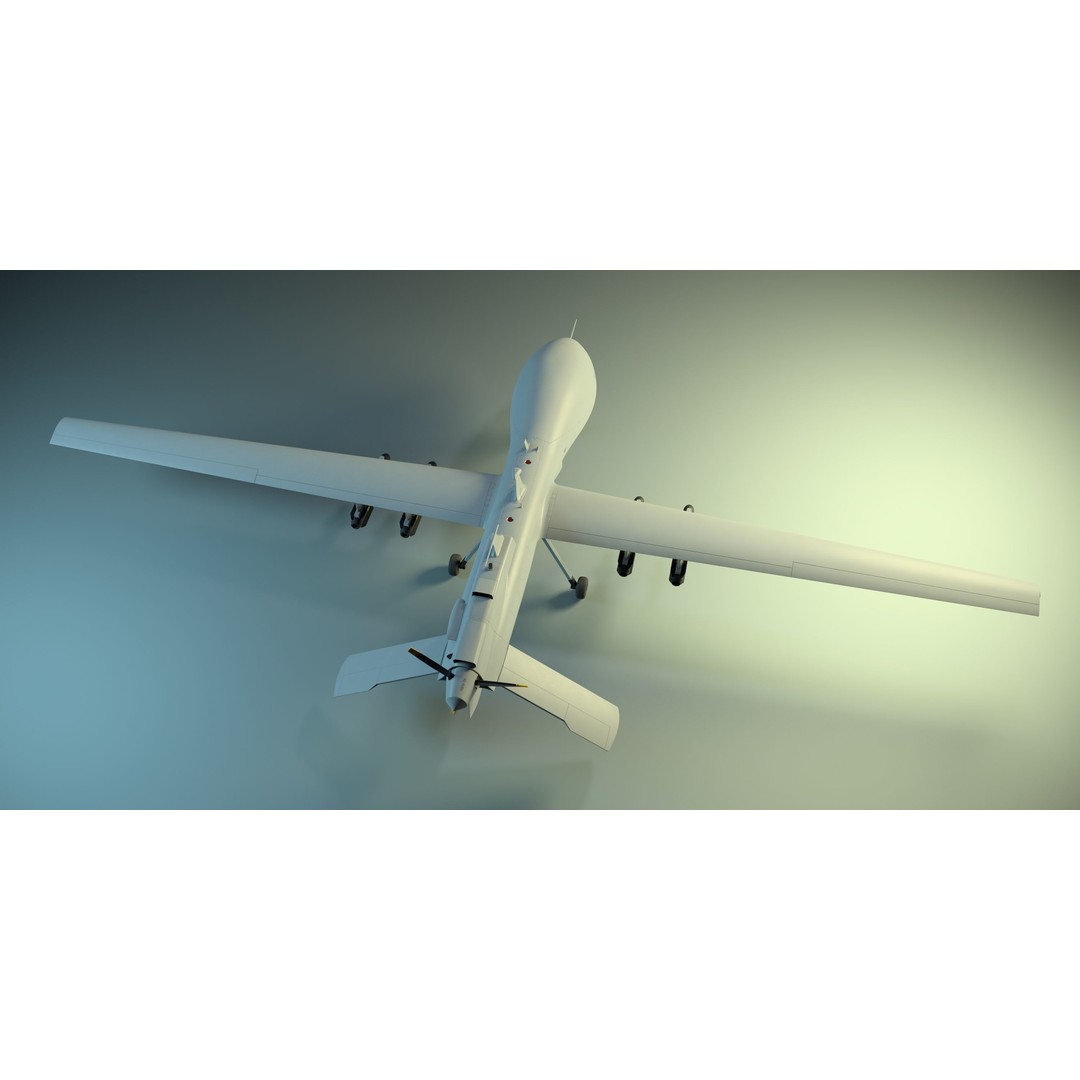 UAV MQ-1C Gray Eagle 3D Model – Low Poly PBR Game Asset, FBX, OBJ - View 9