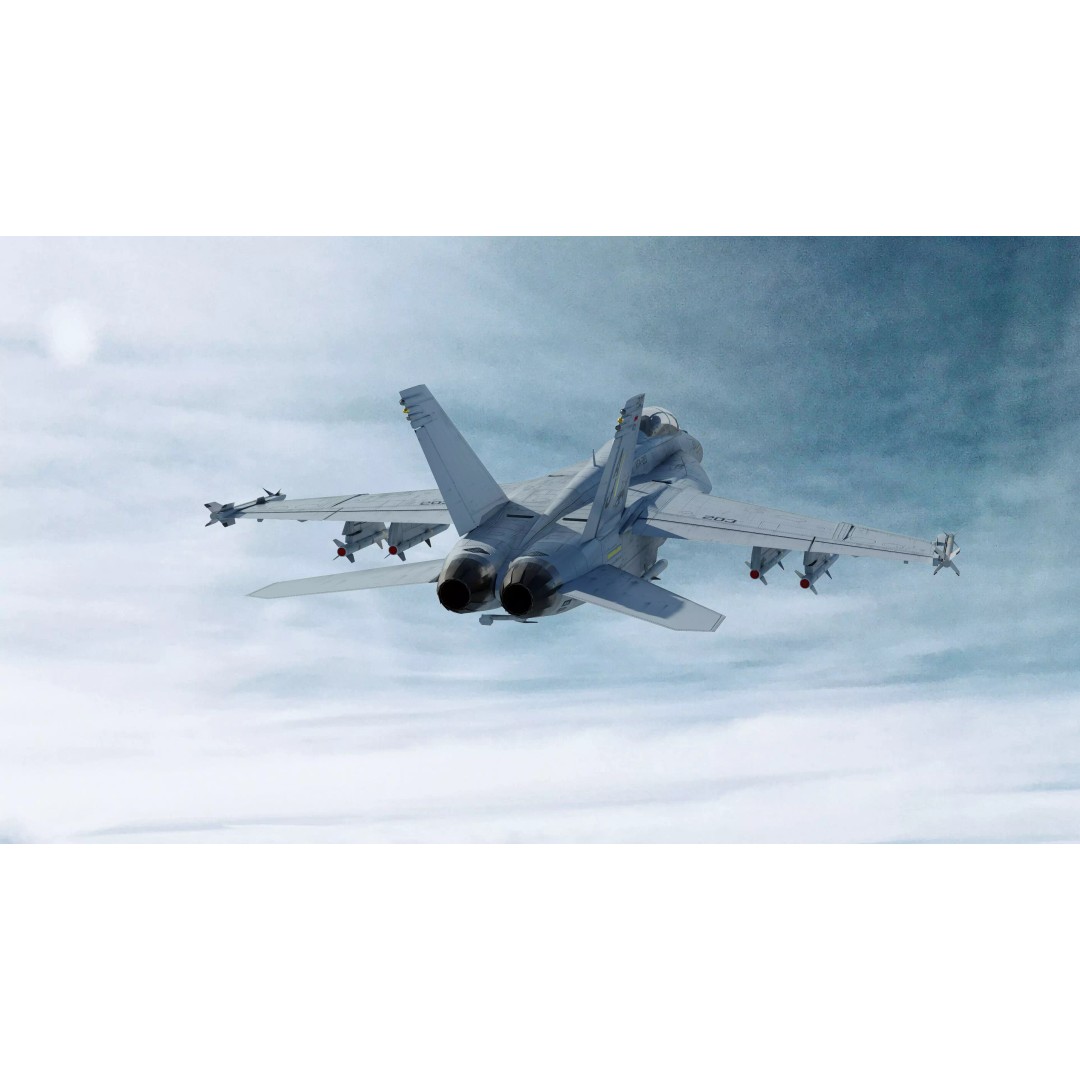 F-18F Super Hornet 3D Model – Low Poly Aircraft, FBX, OBJ Formats - View 2