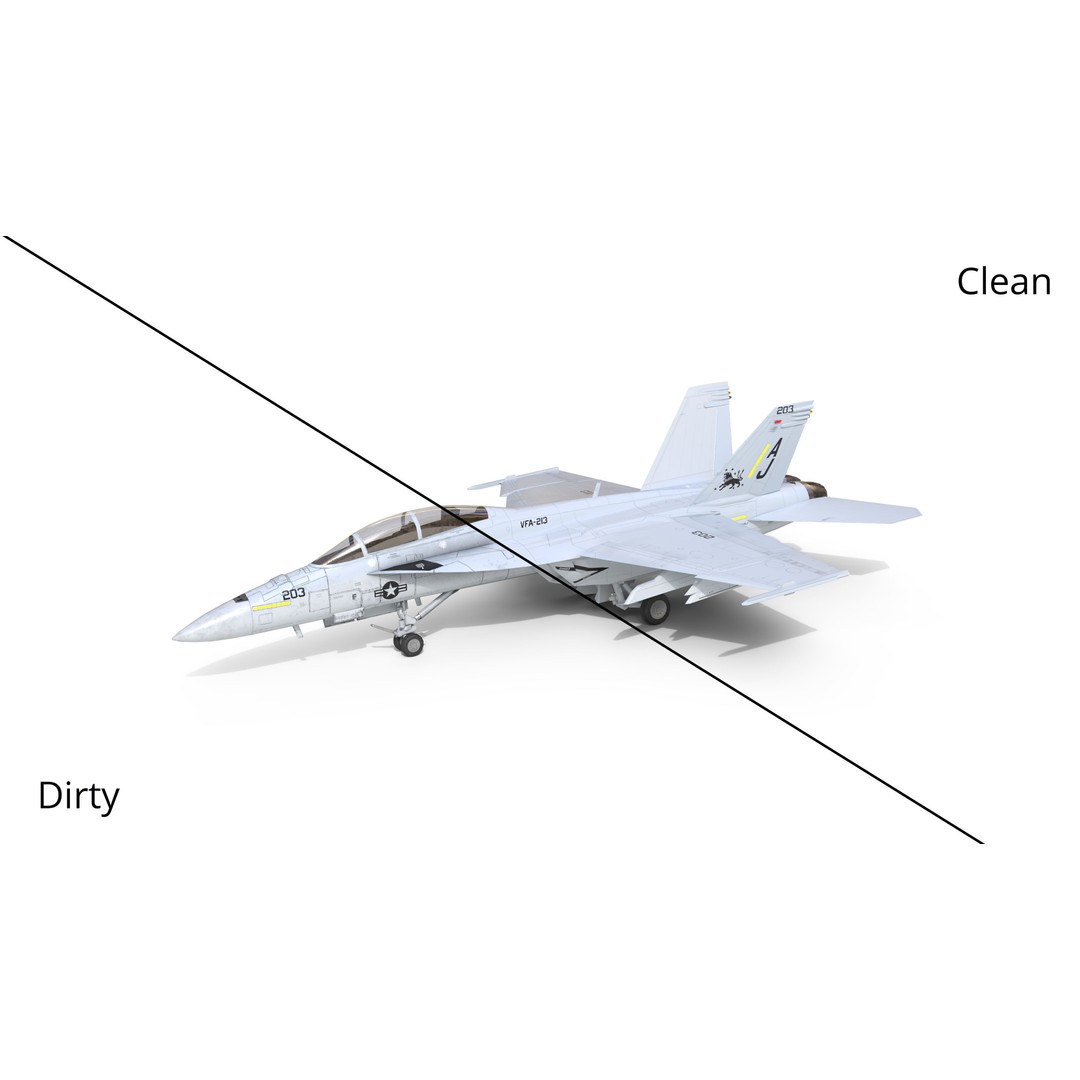 F-18F Super Hornet 3D Model – Low Poly Aircraft, FBX, OBJ Formats - View 5