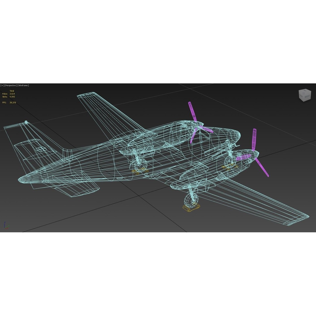 Beechcraft King Air C90 3D Model – Low Poly Static Aircraft for Simulators - View 11