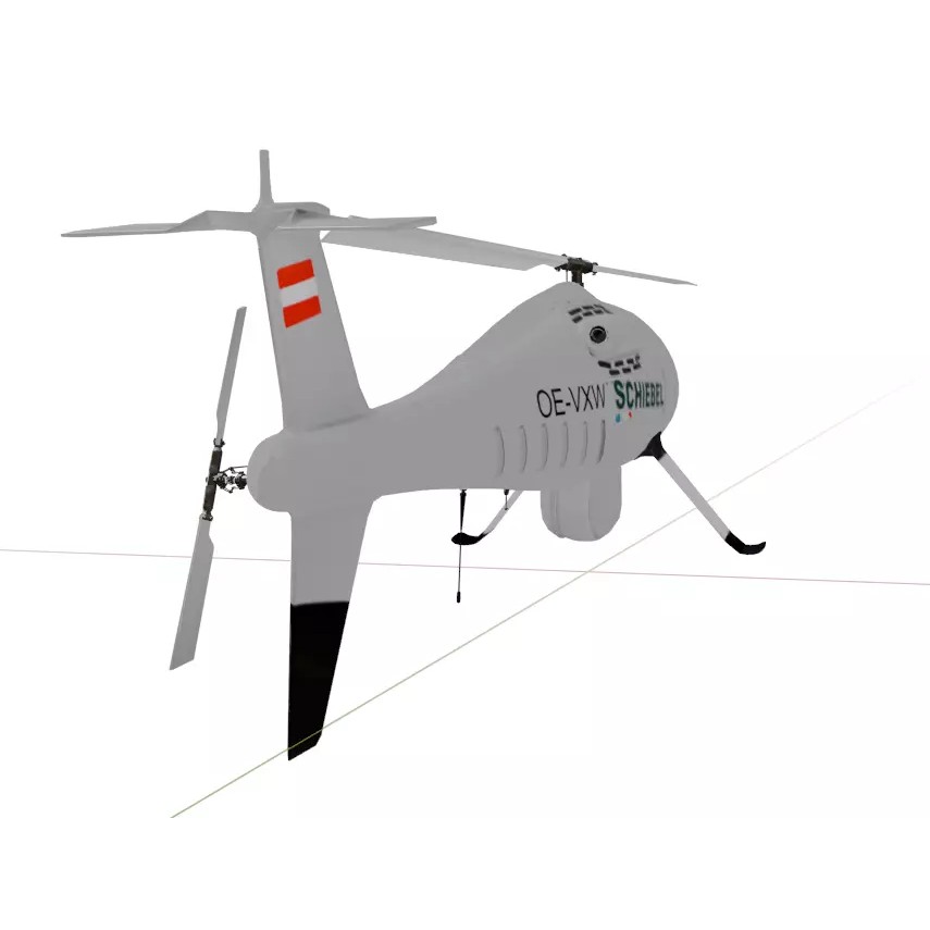 Schiebel Camcopter S-100 3D Model – Low Poly UAV with PBR Textures, FBX - View 14