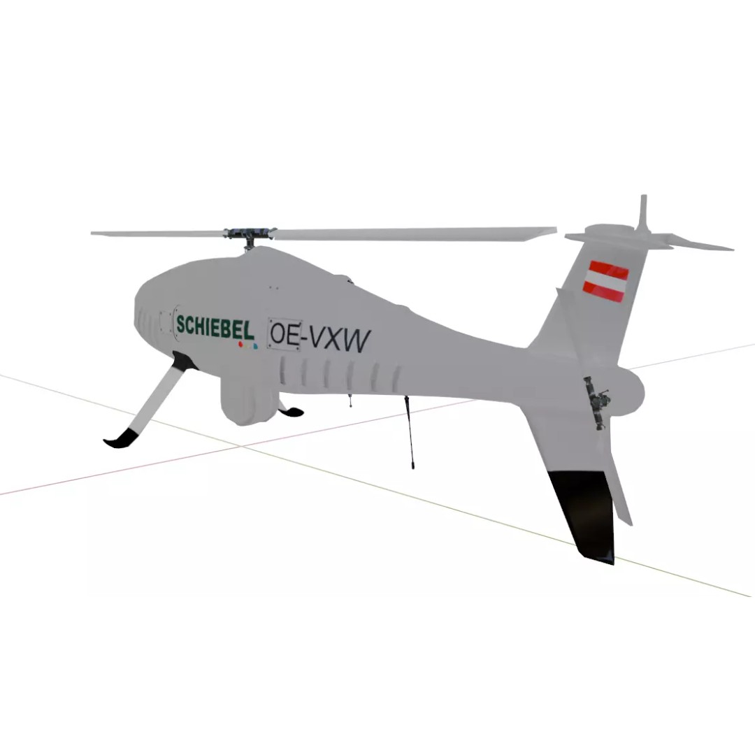 Schiebel Camcopter S-100 3D Model – Low Poly UAV with PBR Textures, FBX - View 15