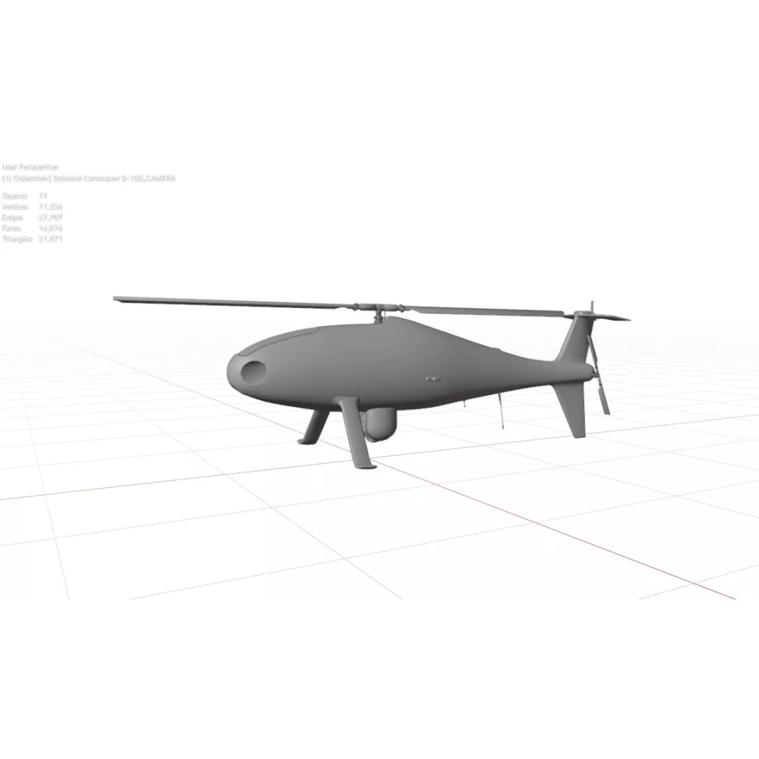 Schiebel Camcopter S-100 3D Model – Low Poly UAV with PBR Textures, FBX - View 18