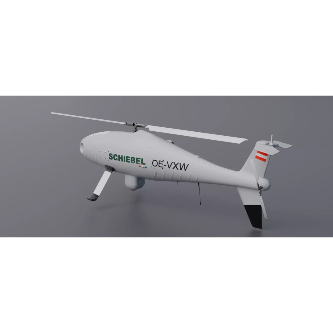 Schiebel Camcopter S-100 3D Model – Low Poly UAV with PBR Textures, FBX - View 3