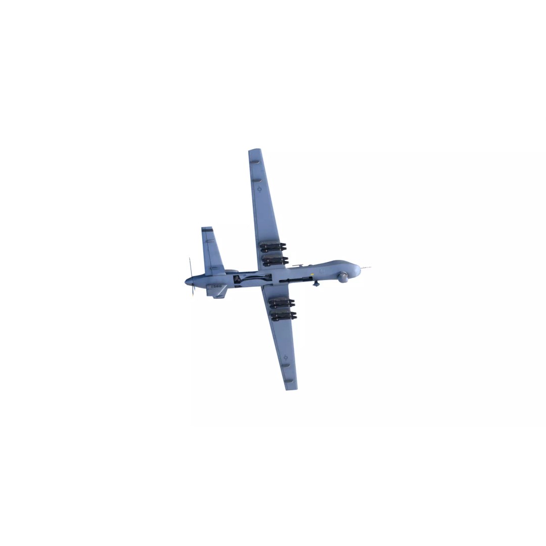 MQ-9 Reaper 3D Model – Low Poly Game Ready Aircraft with Weapons - View 15