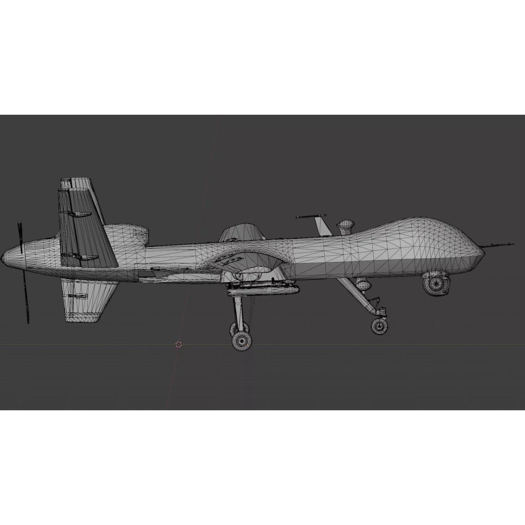 MQ-9 Reaper 3D Model – Low Poly Game Ready Aircraft with Weapons - View 18