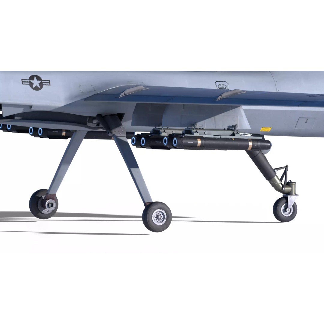 MQ-9 Reaper 3D Model – Low Poly Game Ready Aircraft with Weapons - View 5