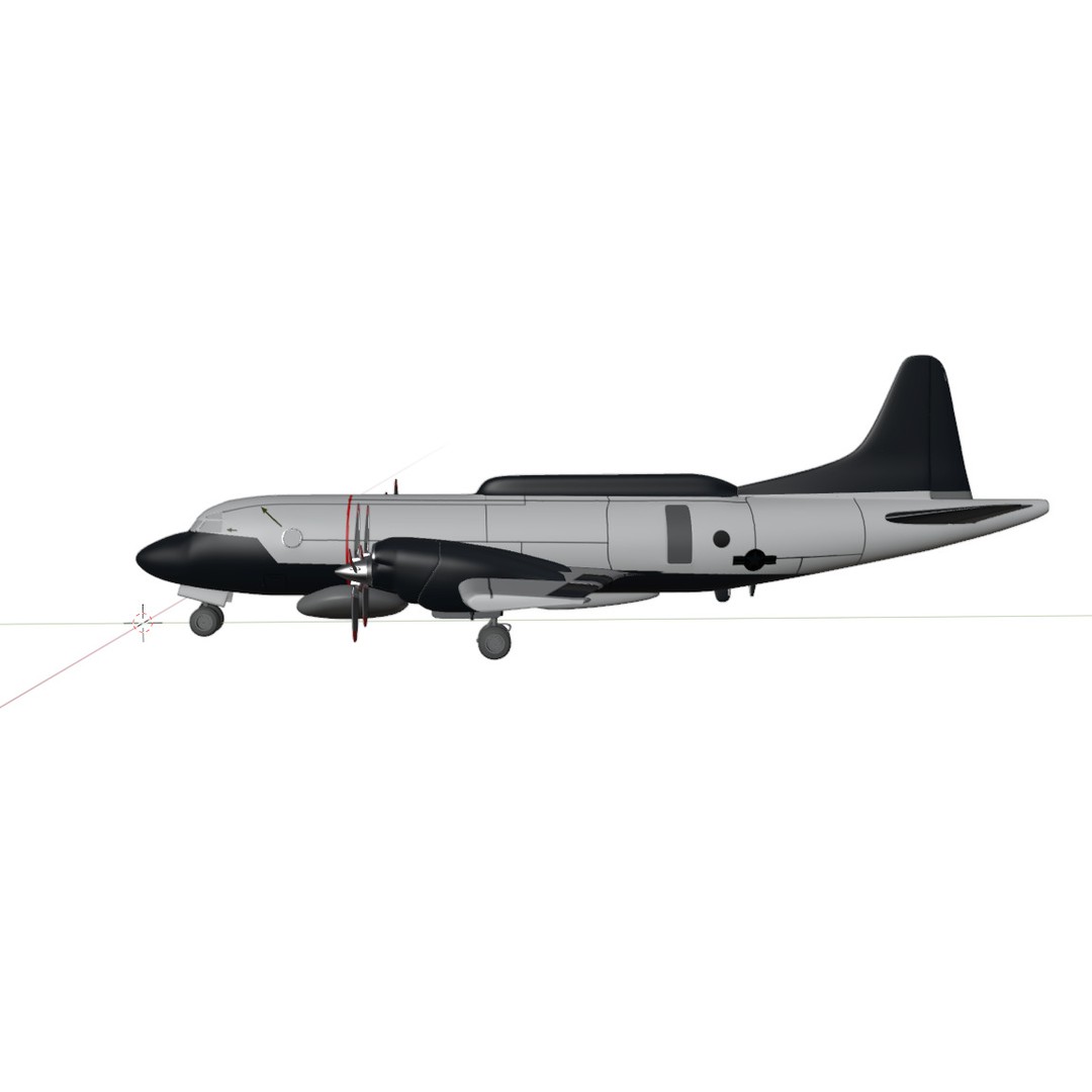 Lockheed EP-3E Aries II 3D Model – Low Poly Game Asset, FBX, OBJ - View 10