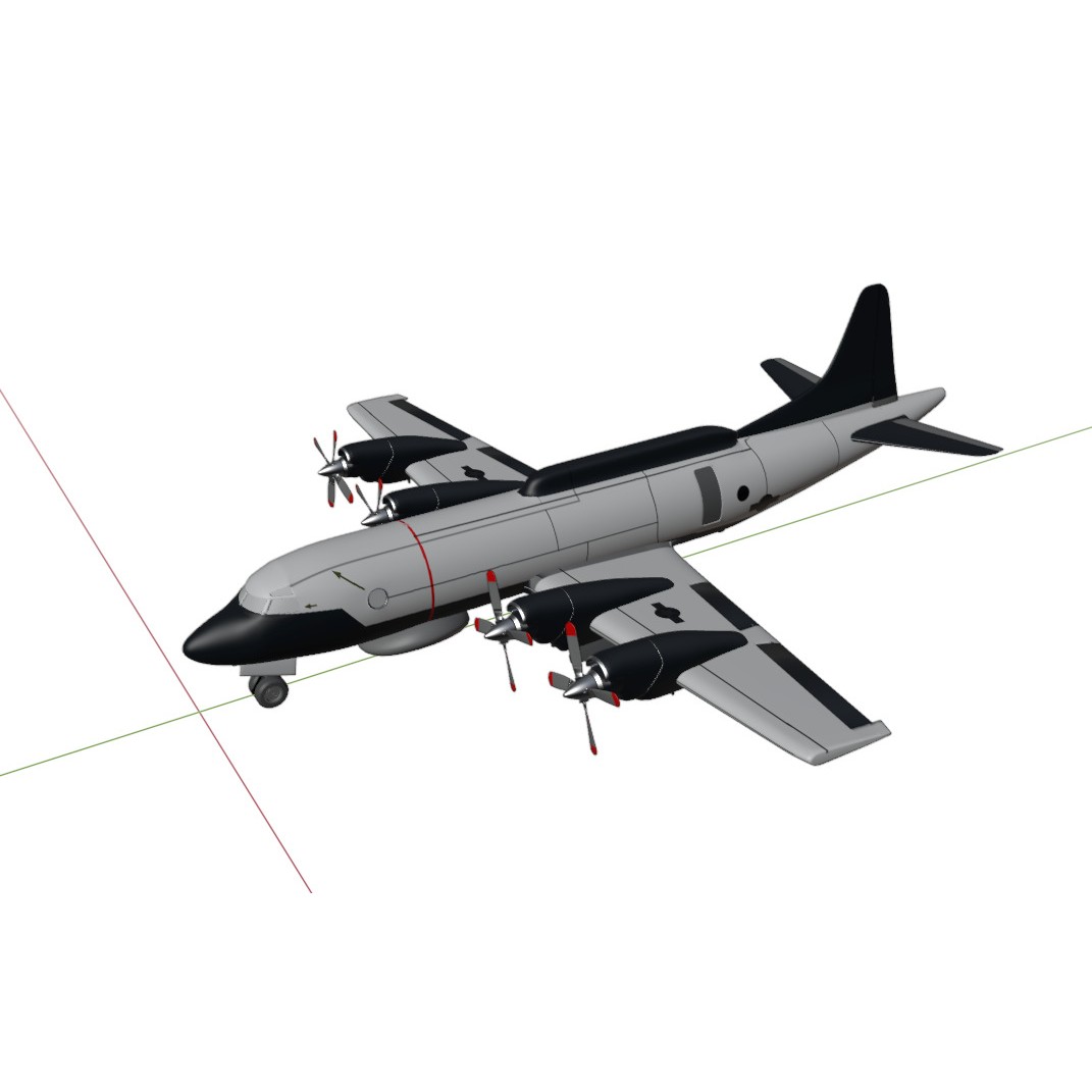 Lockheed EP-3E Aries II 3D Model – Low Poly Game Asset, FBX, OBJ - View 14