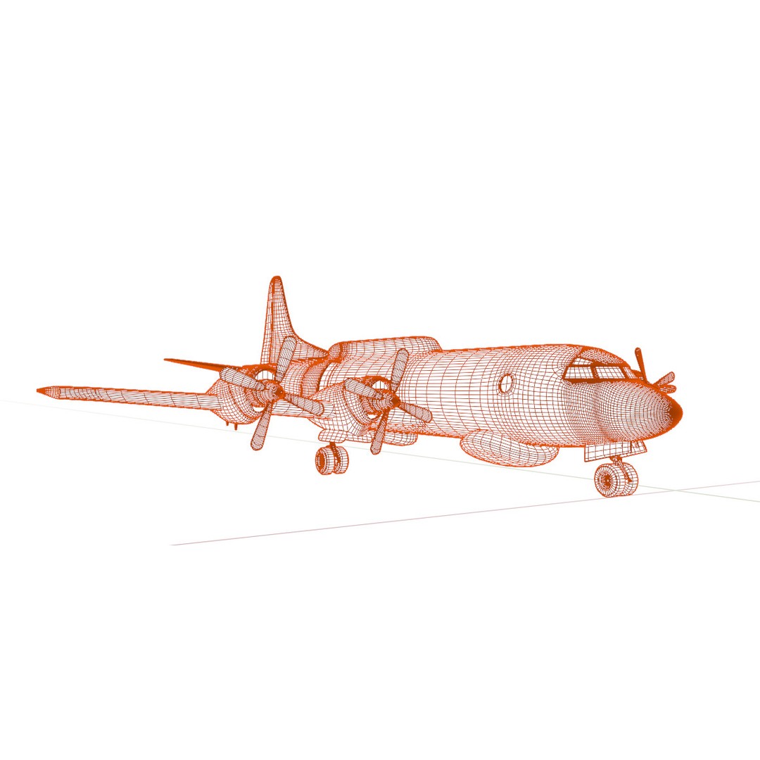 Lockheed EP-3E Aries II 3D Model – Low Poly Game Asset, FBX, OBJ - View 18