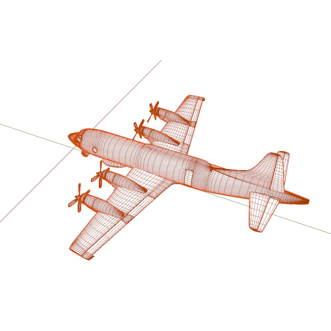 Lockheed EP-3E Aries II 3D Model – Low Poly Game Asset, FBX, OBJ - View 19