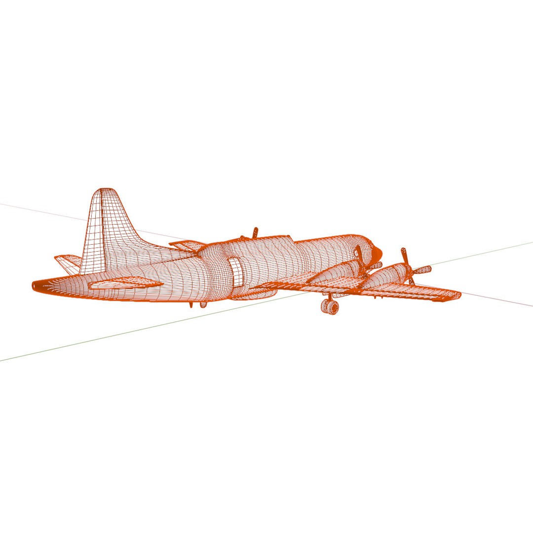Lockheed EP-3E Aries II 3D Model – Low Poly Game Asset, FBX, OBJ - View 25