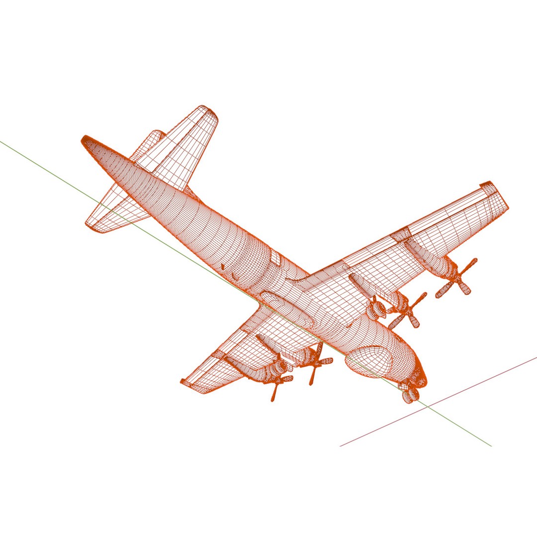 Lockheed EP-3E Aries II 3D Model – Low Poly Game Asset, FBX, OBJ - View 33